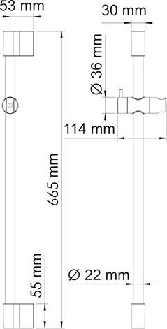 Душевая штанга WasserKRAFT A076, чёрный