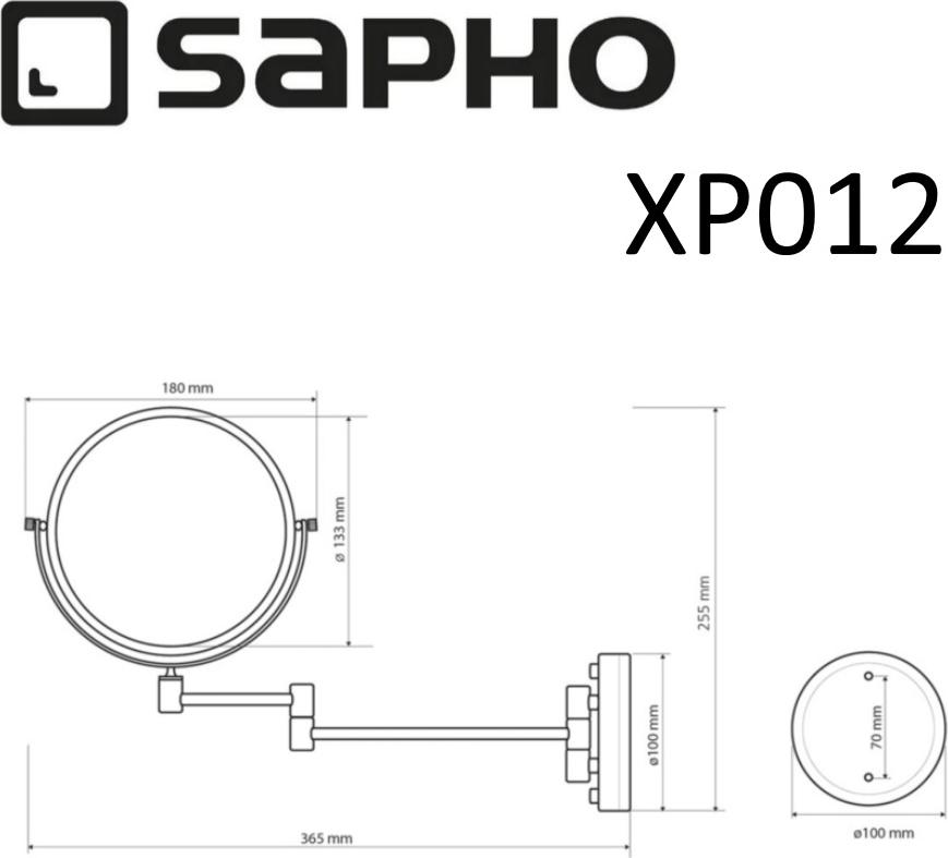 Косметическое зеркало Sapho Diamond XP012, бронза