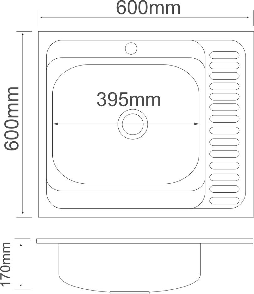 Кухонная мойка РМС MG6-6060L, хром