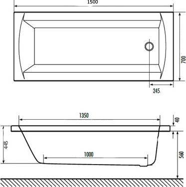 Акриловая ванна Excellent Aquaria 150х70 WAEX.AQU15WH