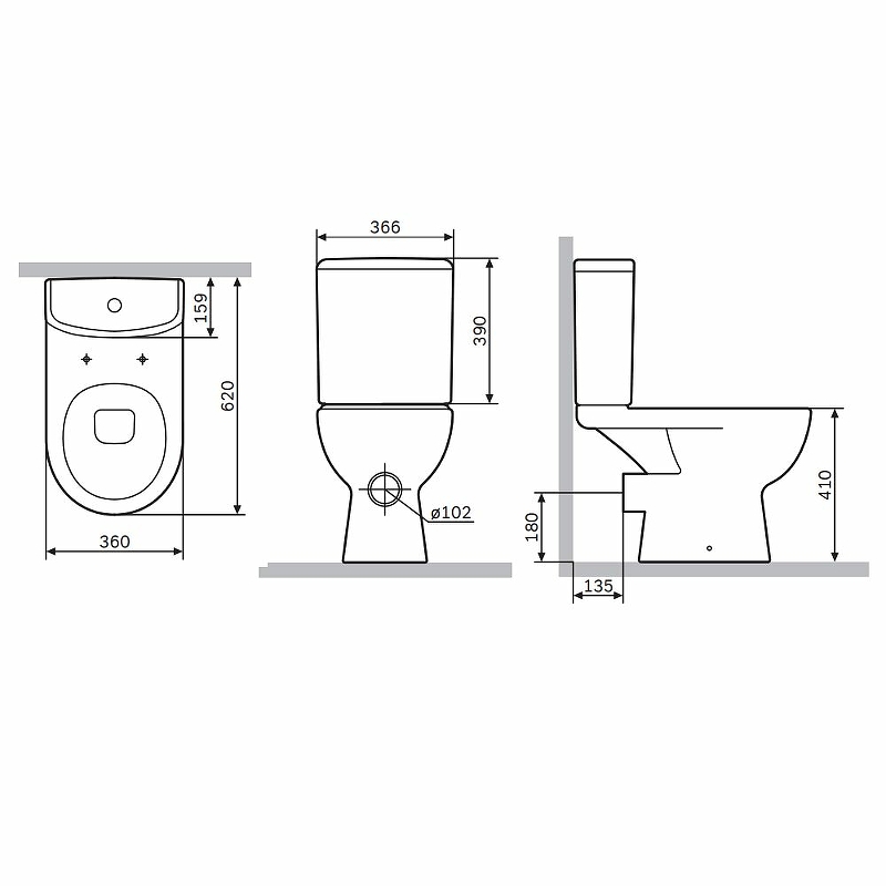 Унитаз компакт AM.PM Sunny C85C8600SC с сиденьем микролифт, белый