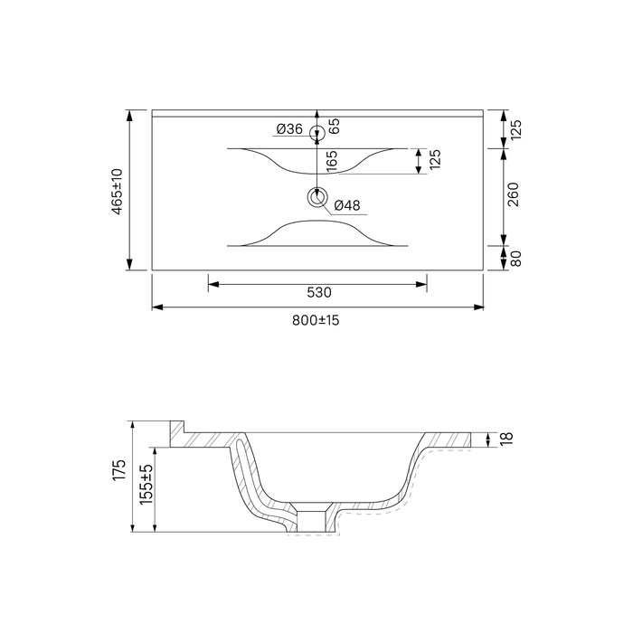 Тумба с раковиной Iddis Oxford OXF80N0i95K