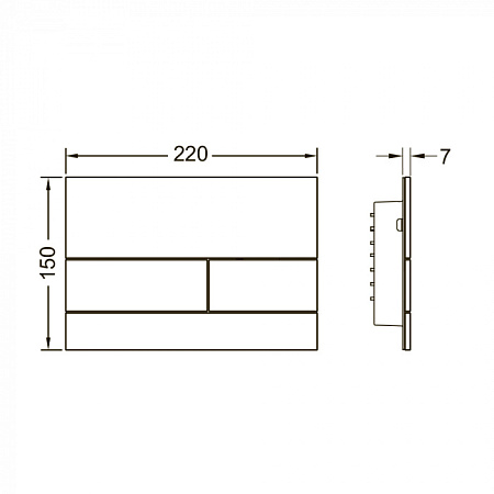 Кнопка смыва Tece Square II 9240825 черный