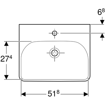 Раковина подвесная GEBERIT Smyle Square 500.259.01.1, белый