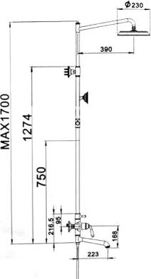 Душевая стойка со смесителем Gappo G2488