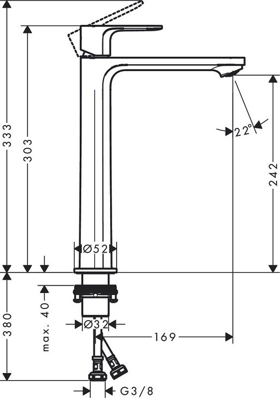 Смеситель для раковины Hansgrohe Rebris S 72582000, хром