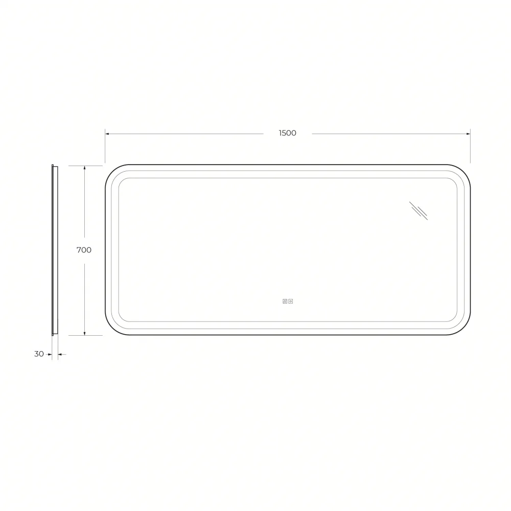 Зеркало Cezares Stylus CZR-SPC-STYLUS-1500-700-TCH-WARM белый