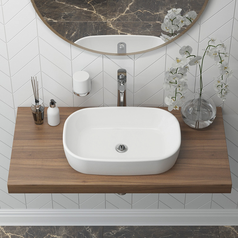 Раковина накладная Lavinia Boho Bathroom Sink Slim 33311003, белый