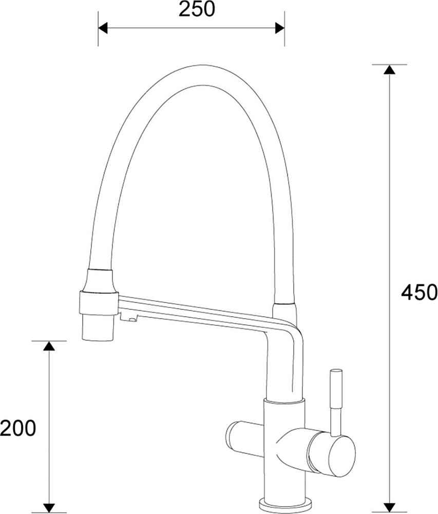 Смеситель Zorg Sanitary ZR 343-8 YF для кухонной мойки