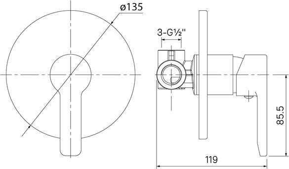 Смеситель для душа Iddis Sena SENSB00i66, хром