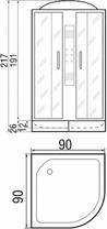 Душевая кабина 90*90*210см River Temza 90/26 MT