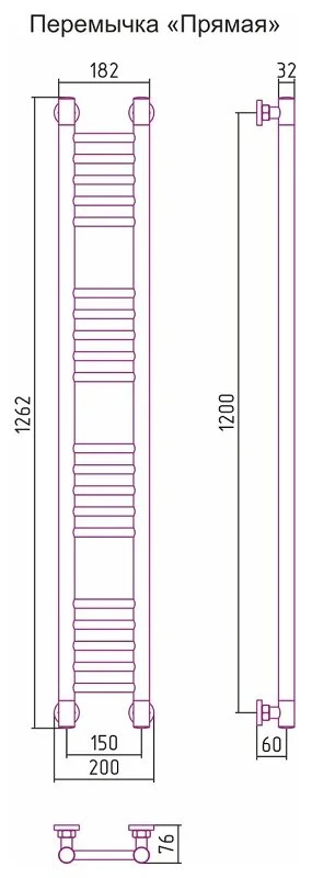 Полотенцесушитель водяной Сунержа Богема+ 00-0220-1215 хром