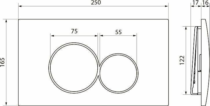 Клавиша смыва для инсталляции Point Венера PN44072BC, черный