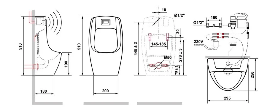 Писсуар Laguraty Sensor 560X белый