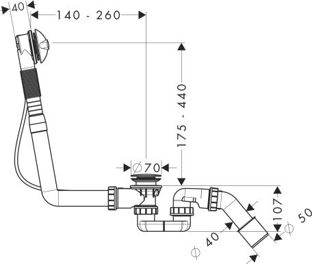 Слив-перелив для ванны Hansgrohe 58148000