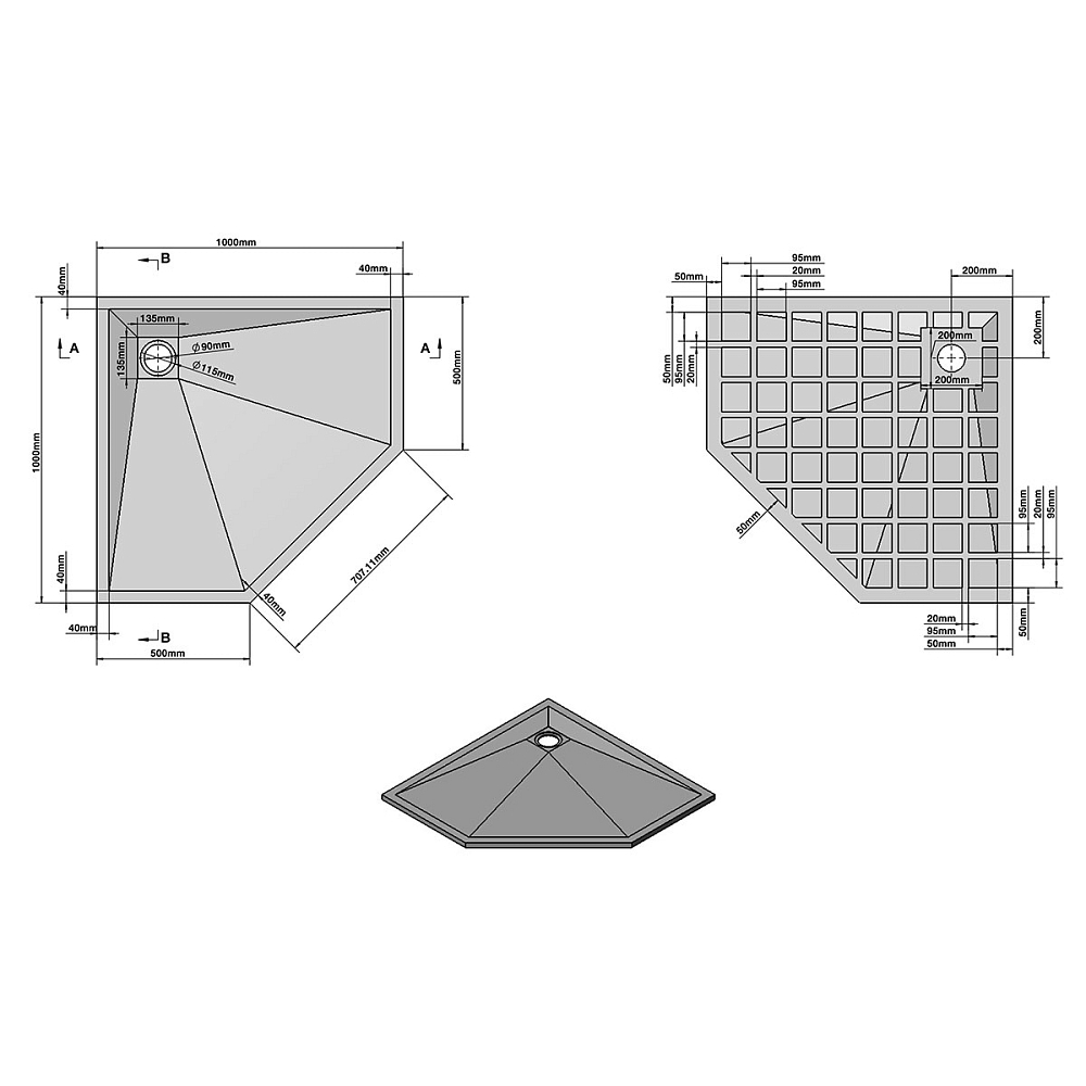 Душевой поддон Vincea VST-4SP1010W 100x100, белый матовый