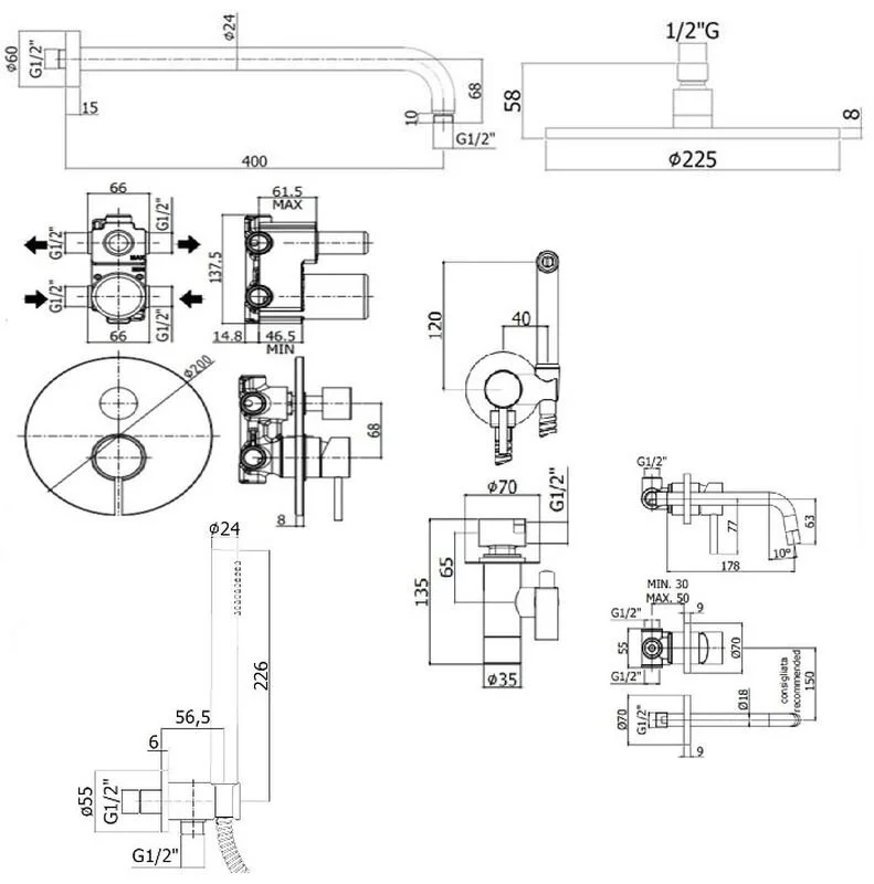 Смеситель для душа Paffoni KIT LIG KITZLIG018CR006 хром