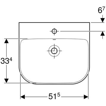 Раковина подвесная 55 см Geberit Smyle 500.227.01.1, белый