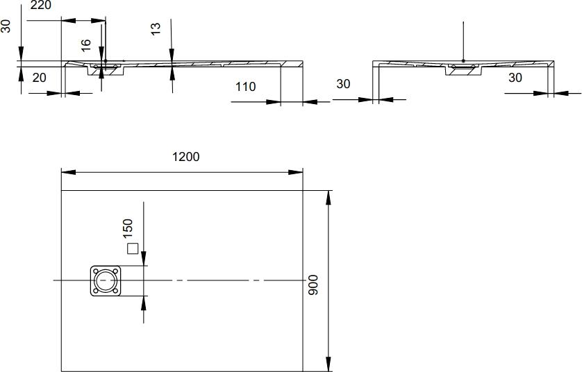 Душевой поддон Salini Oasi 120322M 120x90 см, белый матовый