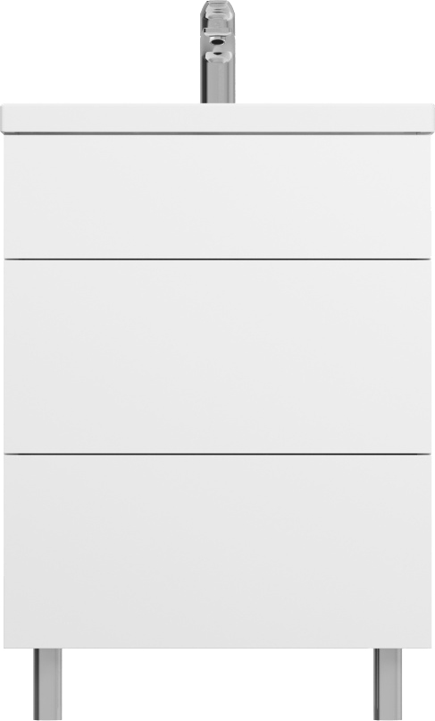 Тумба с раковиной Am.Pm Gem 60 белый глянец, напольная с ящиками
