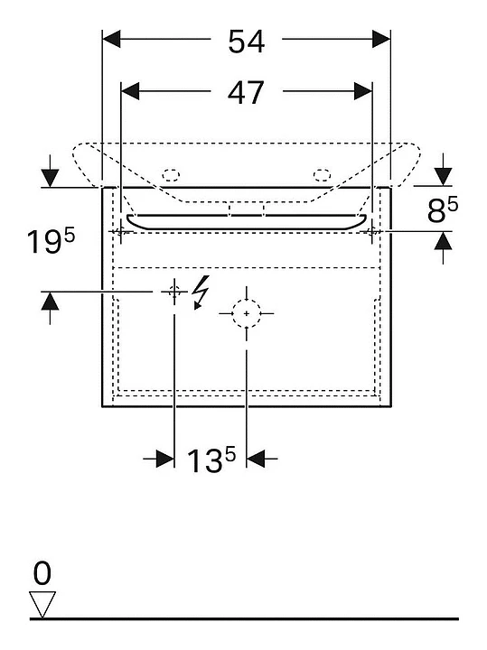 Тумба с раковиной Geberit myDay Y824065000+125465600 белый