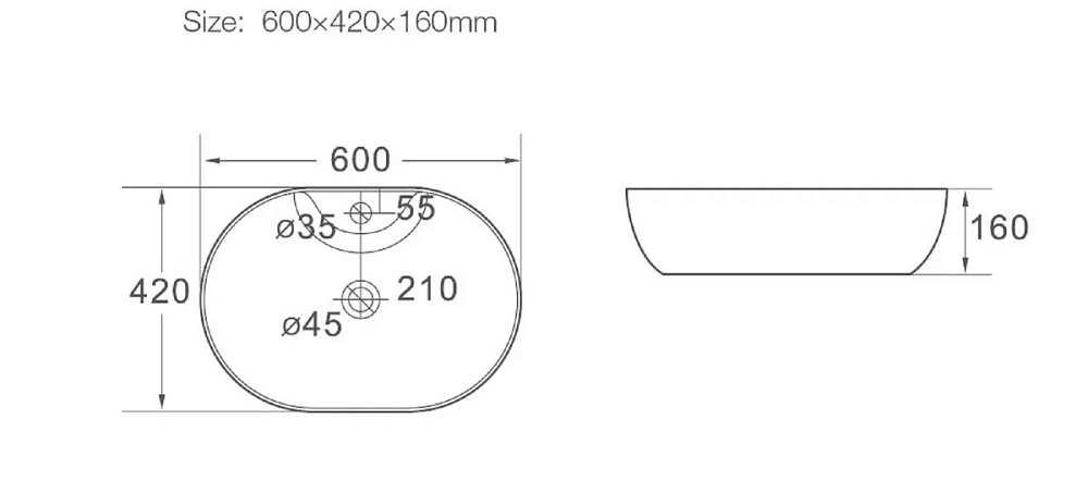 Раковина накладная SantiLine SL-1023 белый