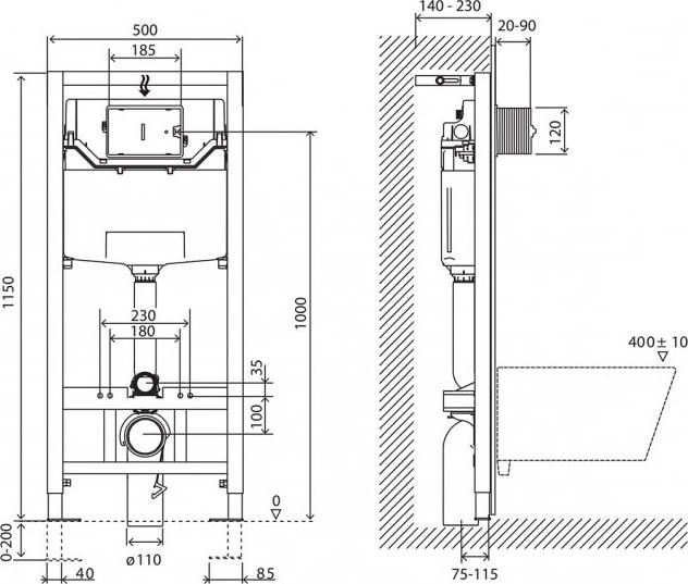 Инсталляция для подвесного унитаза BelBagno BB001-120