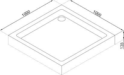 Поддон для душа Black&White Stellar Wind SQ-10H