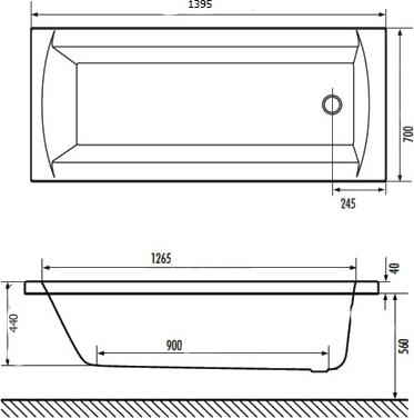 Акриловая ванна Excellent Aquaria 140х70 WAEX.AQU14WH