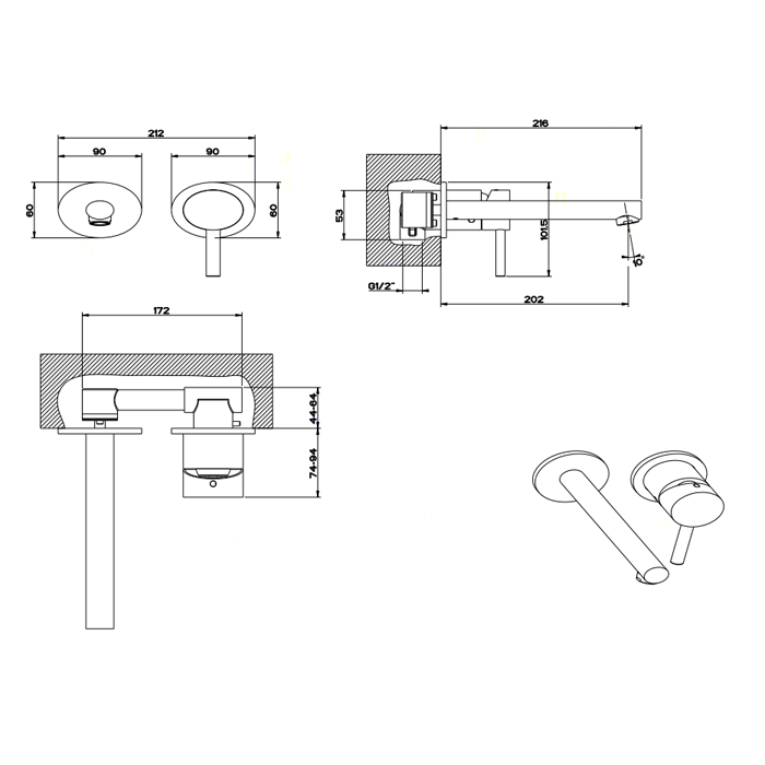 Смеситель для раковины Gessi Ovale 23081#031, хром