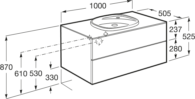 Тумба с раковиной 100 см Roca Beyond 851358806 белая