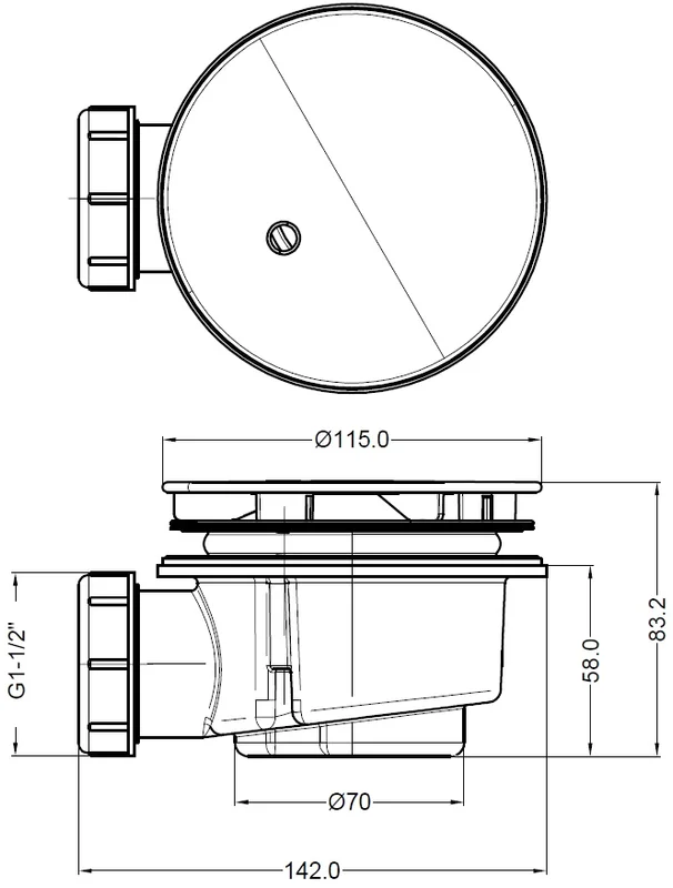 Сифон для душевого поддона BelBagno BB-01-90 хром