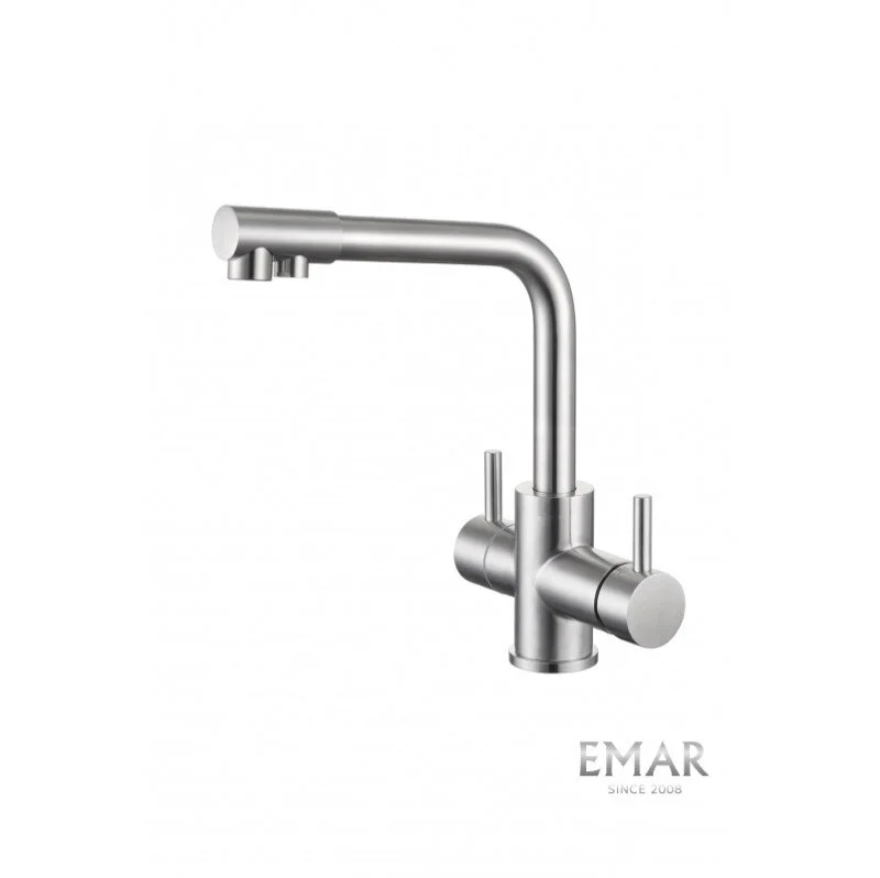 Смеситель для кухни Emar Steel ЕС - 4003H Satin серый