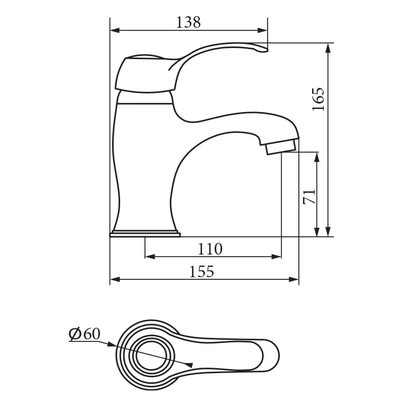 Смеситель для раковины Veragio Grazia VR.GRA-3510.CR хром