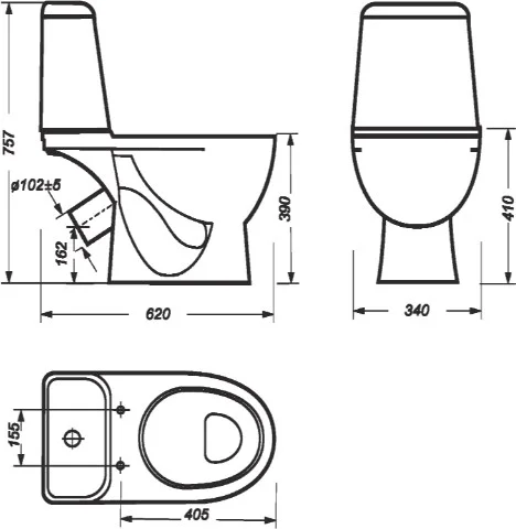 Унитаз-компакт Sanita luxe Max WC.CC/Max/2-DM/WHT.G/S1 с бачком и сиденьем микролифт, белый