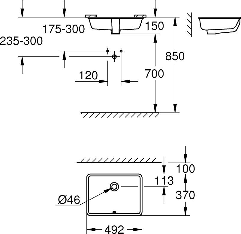 Рукомойник Grohe Cube Ceramic 3948000H