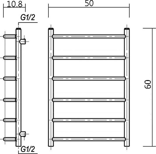 Полотенцесушитель водяной Domoterm Лаура П6 50x60 античная бронза