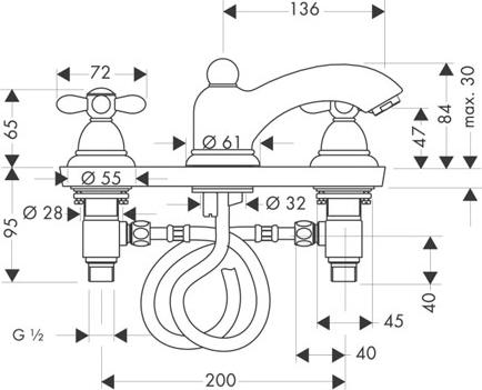 Смеситель для раковины Axor Carlton 17133090