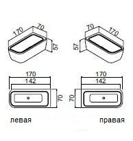 Акриловая ванна Teuco Nauha 170х70 581-EM-0/1 белый