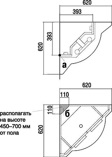 Угловая раковина 60 см Aquaton Сергей 1A700131SR010