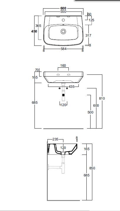 Раковина 60 см Simas Baden Baden BB10bi*1