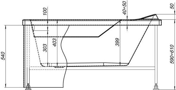 Фронтальная панель для ванны Aquanet West/Largo 120 00243800