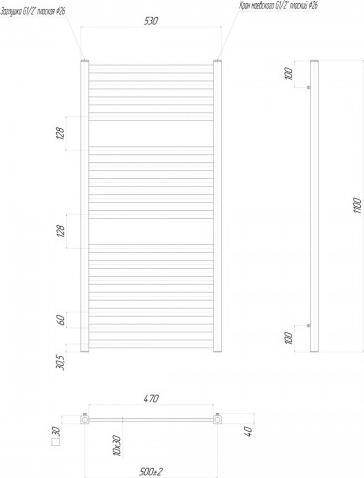 Полотенцесушитель электрический Lemark Bellario П16 500x1100 LM68116E, хром