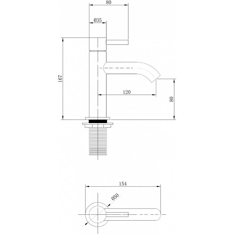 Смеситель для раковины Abber Wasser Kreis AF8110 хром