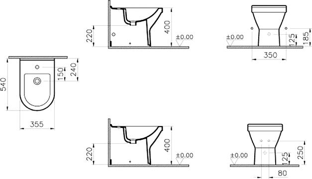 Напольное биде VitrA S50 5325B003-0288