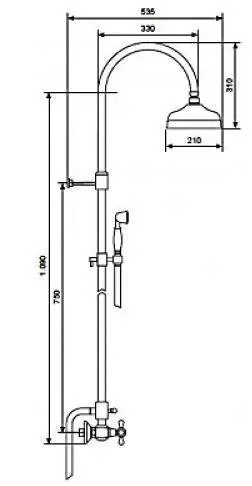 Душевая система Emmevi Deco Old 12161181BR бронза