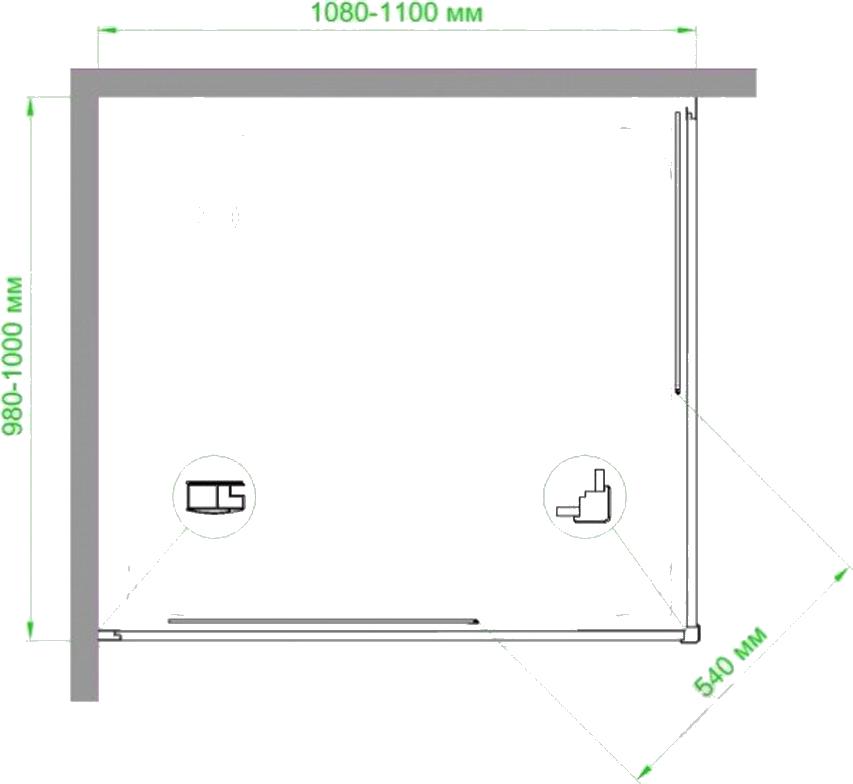 Душевой уголок Royal Bath 110x100 RB1110HPD-T-BL, профиль черный стекло прозрачное