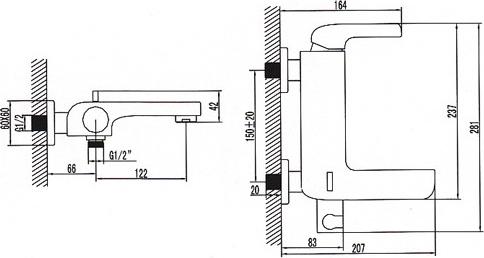 Смеситель для ванны с душем Iddis Vitamind JB23181C, хром