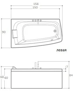 Акриловая ванна Jacuzzi Folia ES040001400 белый