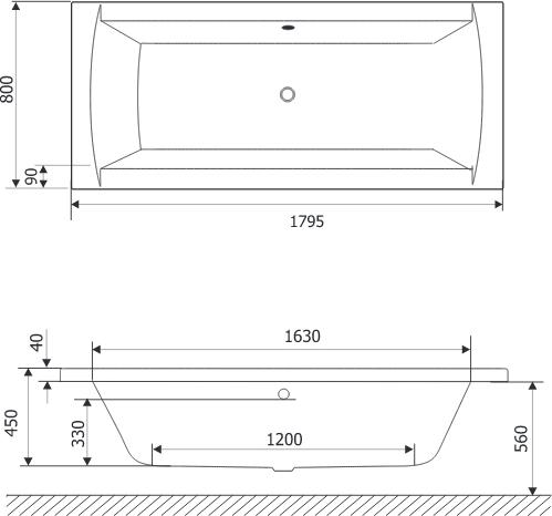 Акриловая ванна Am.Pm Admire 180х80 W1AA-180-080W-A